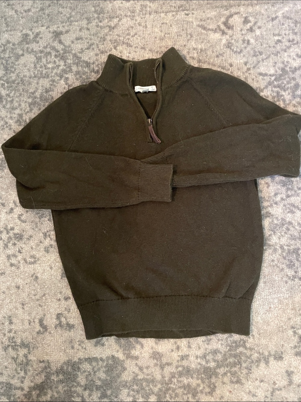 Boys Jcrew size medium (8/9) Half-Zip Olive Sweater - Crewcuts